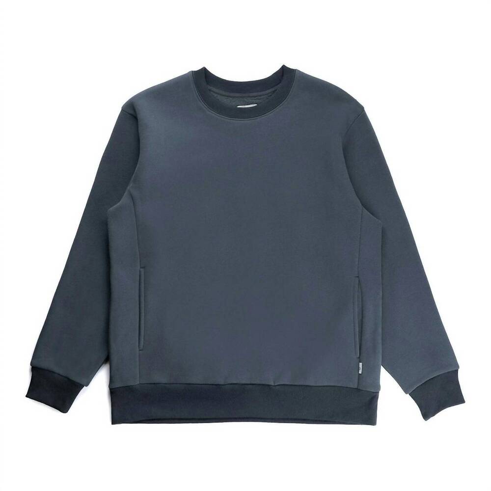 NEW RHYTHM. men's classic fleece crew sweater in navy
